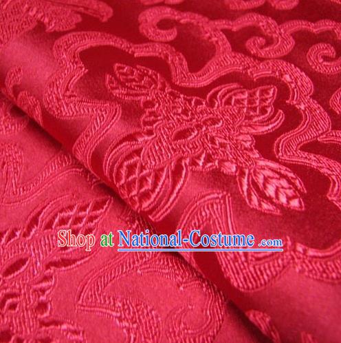 Chinese Traditional Palace Rich Pattern Design Hanfu Red Brocade Mongolian Robe Fabric Ancient Costume Tang Suit Cheongsam Material