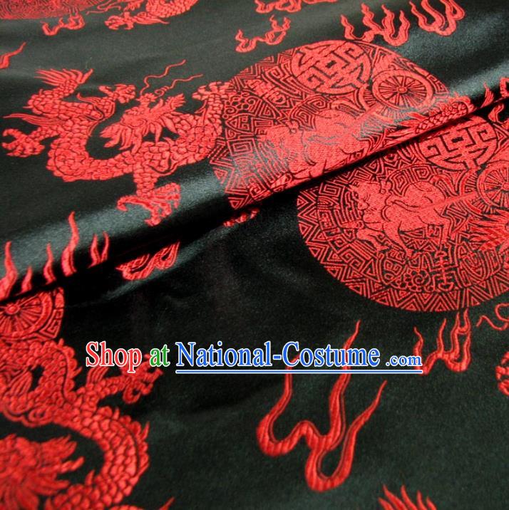 Chinese Traditional Palace Pattern Design Hanfu Black Brocade Fabric Ancient Costume Tang Suit Cheongsam Material