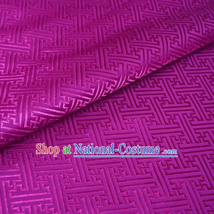 Chinese Traditional Palace Pattern Hanfu Rosy Brocade Fabric Ancient Costume Tang Suit Cheongsam Material