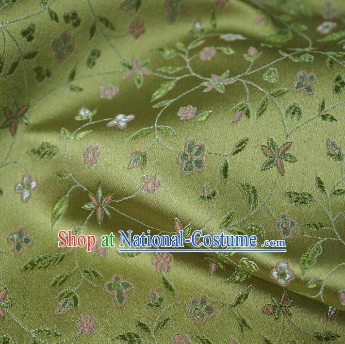 Chinese Traditional Palace Twine Pattern Hanfu Green Brocade Fabric Ancient Costume Tang Suit Cheongsam Material