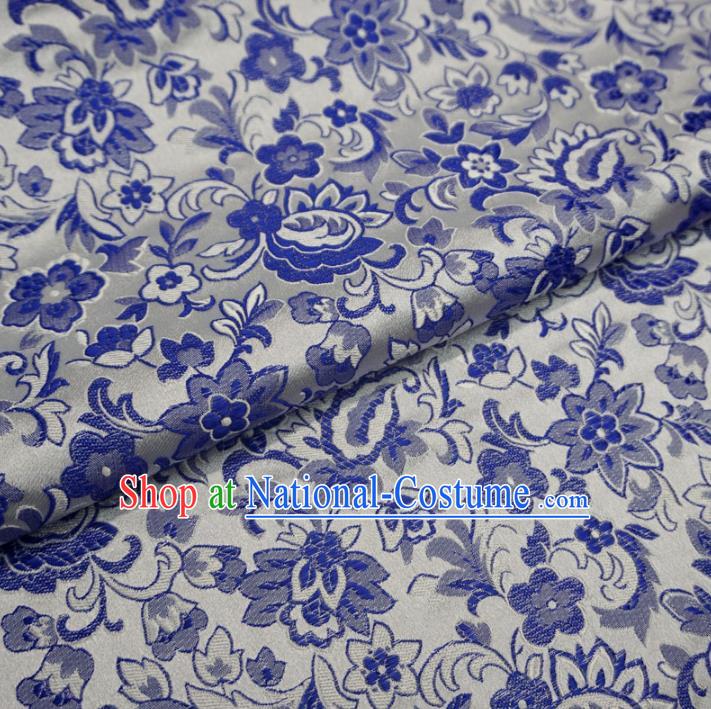 Chinese Traditional Palace Pattern Hanfu White Brocade Fabric Ancient Costume Tang Suit Cheongsam Material