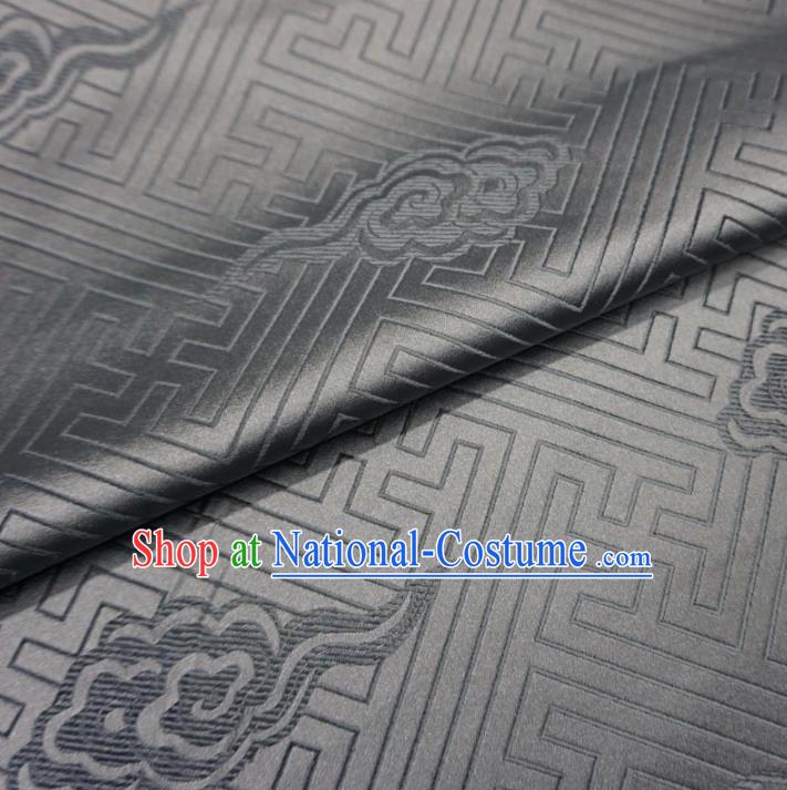 Chinese Traditional Palace Clouds Pattern Hanfu Grey Brocade Fabric Ancient Costume Tang Suit Cheongsam Material