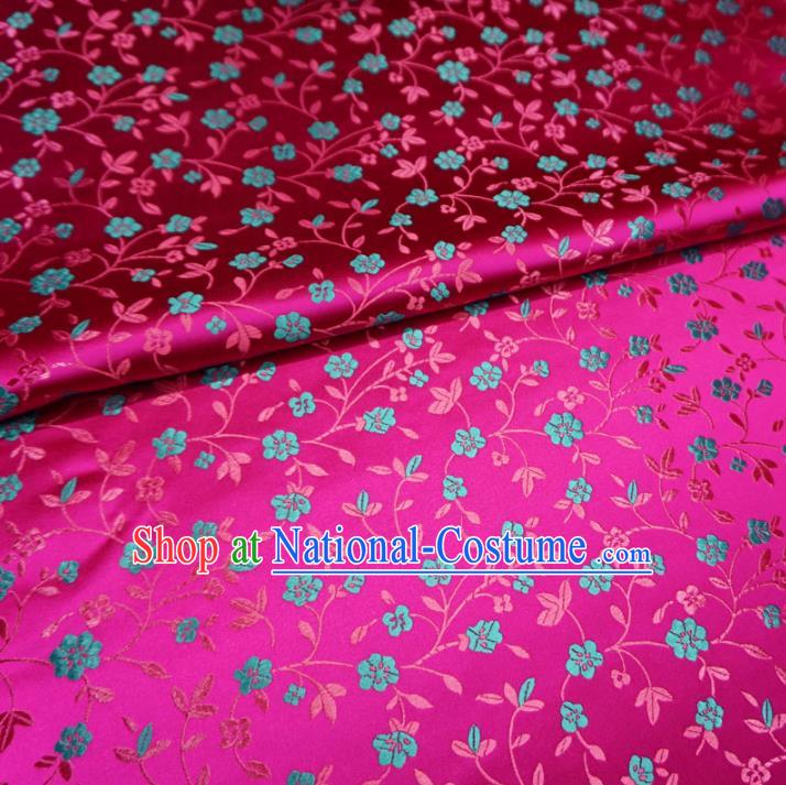 Chinese Traditional Palace Wintersweet Pattern Hanfu Rosy Brocade Fabric Ancient Costume Tang Suit Cheongsam Material