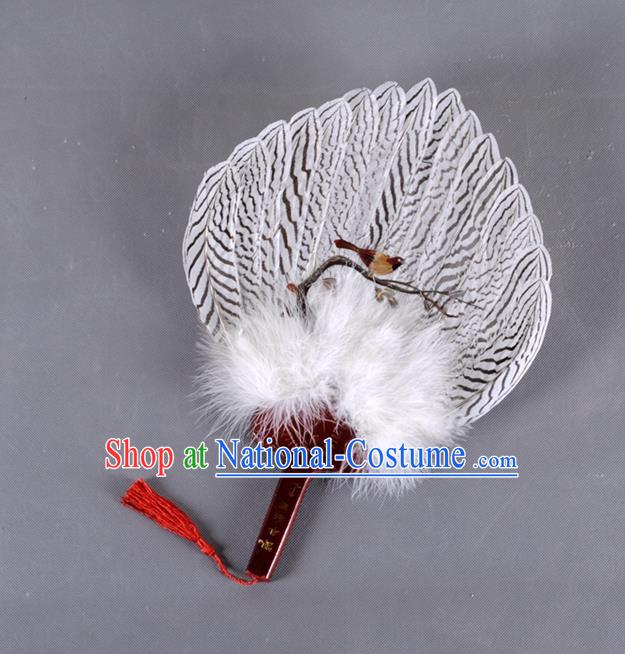 Traditional Chinese Crafts Bird Folding Fan China Eagle Feather Fan Oriental Fan Zhuge Liang Fans