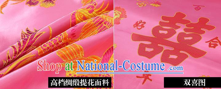 Traditional Chinese Style Wedding Bedding Article Embroidery Dragon and Phoenix Sheet and Duvet Cover Red Textile Bedding Suit