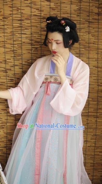 Traditional Chinese Tang Dynasty Royal Court Lady Dress Ancient Princess Hanfu Embroidered Costume for Women