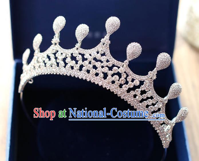 Chinese Traditional Bride Hair Accessories Baroque Princess Headwear Wedding Crystal Jewelry Royal Crown for Women