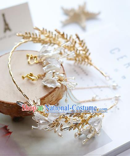 Chinese Traditional Bride Hair Jewelry Accessories Wedding Hair Clasp Beads Royal Crown for Women