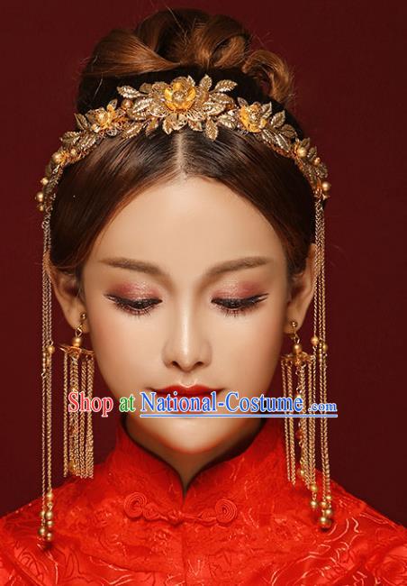 Chinese Hair Jewelry Accessories Xiuhe Suit Hairpins Headwear Headdress Hair Crown for Women