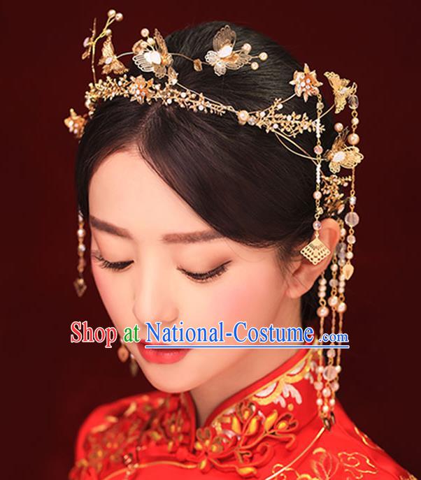 Chinese Hair Jewelry Accessories Xiuhe Suit Hairpins Headwear Headdress Hair Crown for Women