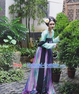 Traditional Chinese Tang Dynasty Palace Lady Dress Clothing Ancient Princess Hanfu Embroidered Costume for Women