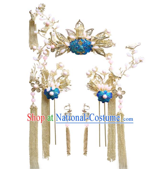 Chinese Hair Jewelry Accessories Xiuhe Suit Hairpins Headwear Headdress Hair Crown for Women