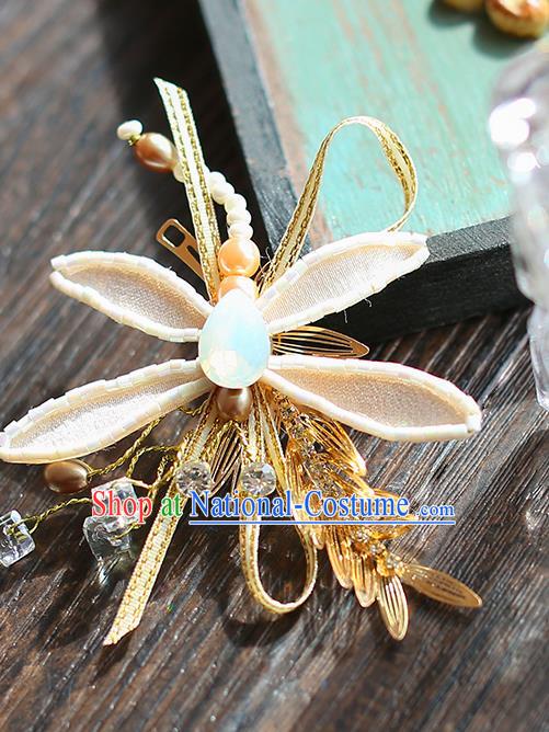 Chinese Traditional Bride Hair Jewelry Accessories Wedding Baroque Retro Dragonfly Hair Stick for Women