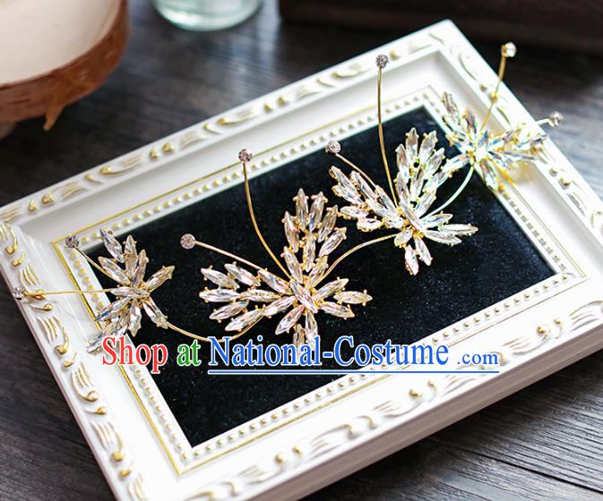 Chinese Traditional Bride Hair Jewelry Accessories Wedding Baroque Retro Crystal Hair Stick for Women