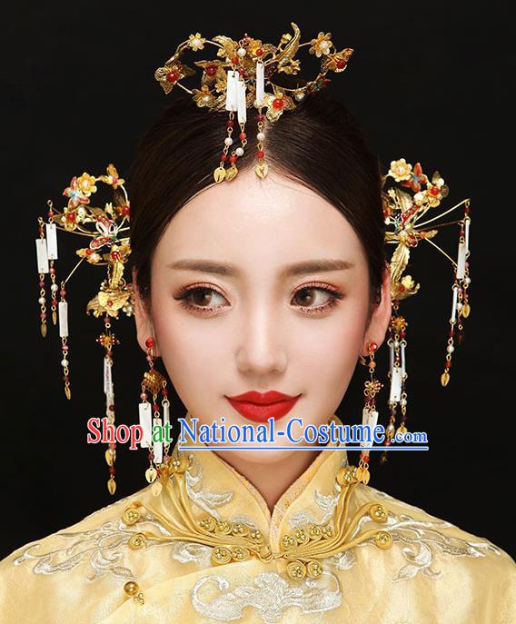 Chinese Hair Jewelry Accessories Xiuhe Suit Hairpins Headwear Headdress Hair Crown for Women