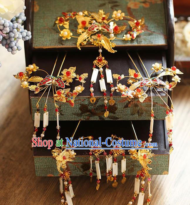 Chinese Hair Jewelry Accessories Xiuhe Suit Hairpins Headwear Headdress Hair Crown for Women