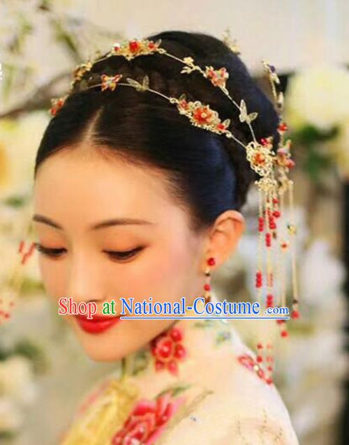 Chinese Hair Jewelry Accessories Xiuhe Suit Hairpins Headwear Headdress Hair Crown for Women