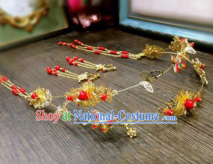 Chinese Hair Jewelry Accessories Xiuhe Suit Hairpins Headwear Headdress Hair Crown for Women