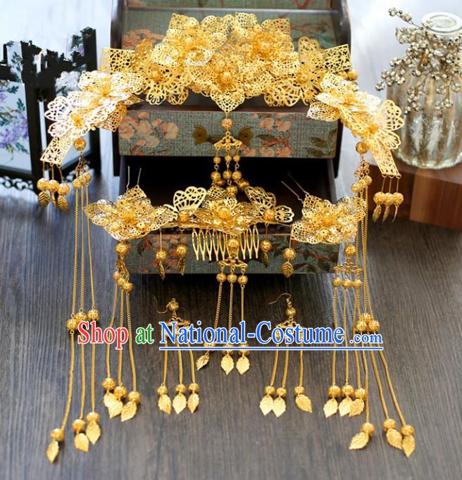 Chinese Hair Jewelry Accessories Xiuhe Suit Hairpins Headwear Headdress Hair Crown for Women