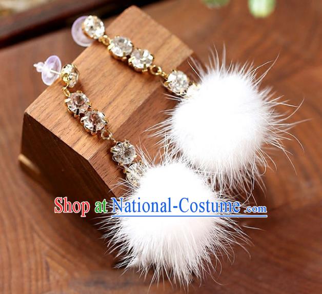 Chinese Traditional Bride Jewelry Accessories Eardrop Princess Wedding Crystal Earrings for Women