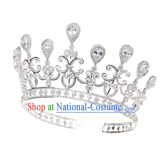 Chinese Traditional Hair Accessories Baroque Hair Clasp Wedding Bride Crystal Royal Crown for Women