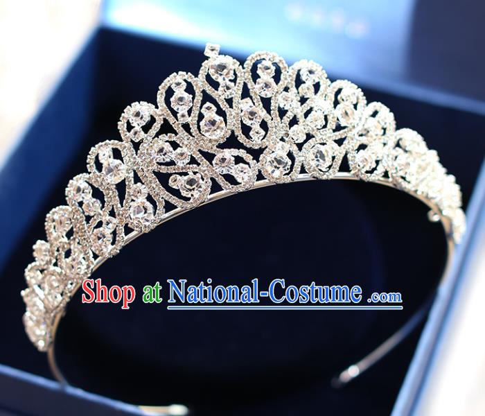 Chinese Traditional Hair Accessories Baroque Hair Clasp Wedding Bride Crystal Royal Crown for Women