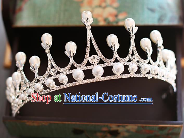 Chinese Traditional Hair Accessories Baroque Bride Hair Clasp Wedding Princess Crystal Royal Crown for Women