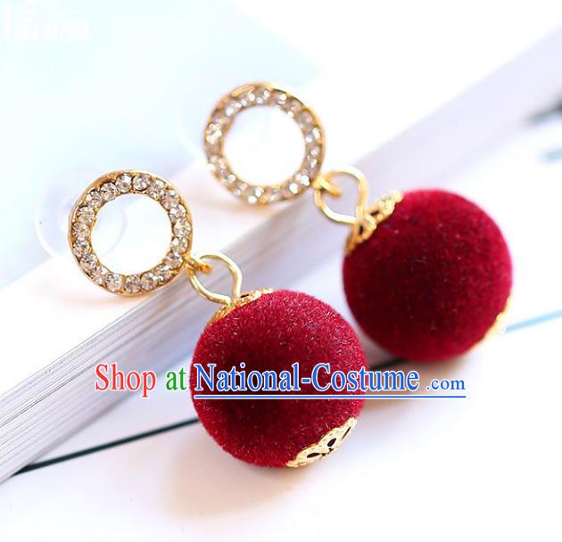 Chinese Traditional Bride Jewelry Accessories Eardrop Princess Wedding Red Earrings for Women