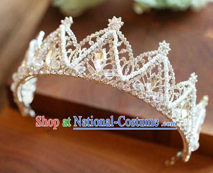 Chinese Traditional Hair Accessories Baroque Princess Hair Clasp Wedding Bride Palace Crystal Royal Crown for Women