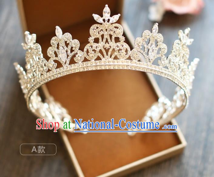 Chinese Traditional Wedding Hair Accessories Baroque Princess Hair Clasp Palace Bride Crystal Royal Crown for Women