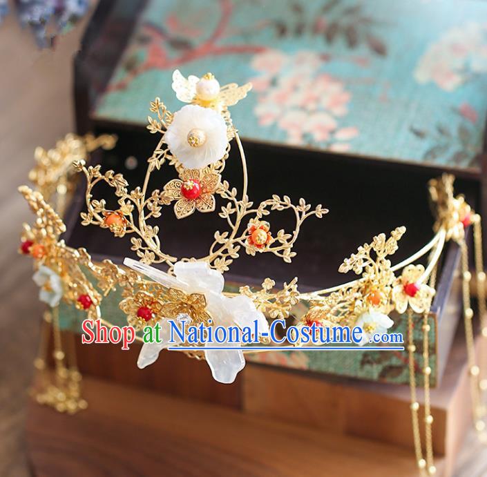 Chinese Hair Jewelry Accessories Xiuhe Suit Hairpins Headwear Headdress Hair Crown for Women