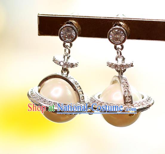 Chinese Traditional Bride Jewelry Accessories Pink Pearl Earrings Wedding Eardrop for Women