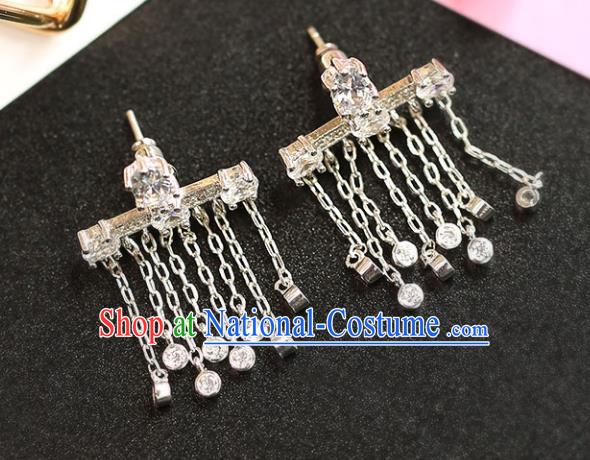 Chinese Traditional Bride Jewelry Accessories Tassel Earrings Wedding Eardrop for Women