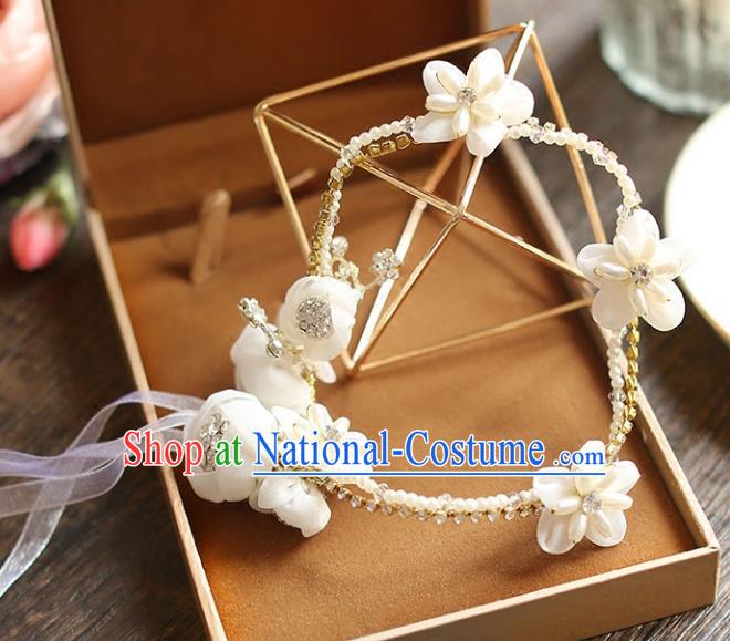 Chinese Traditional Bride Hair Accessories Baroque Wedding Pearls Flowers Hair Clasp for Women