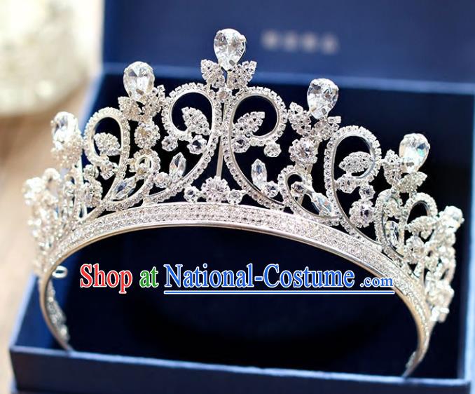 Chinese Traditional Wedding Hair Accessories Baroque Princess Hair Clasp Bride Crystal Royal Crown for Women