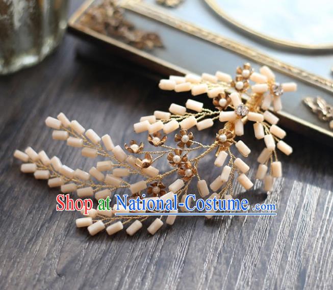 Chinese Traditional Bride Hair Accessories Baroque Wedding Beads Hair Stick for Women