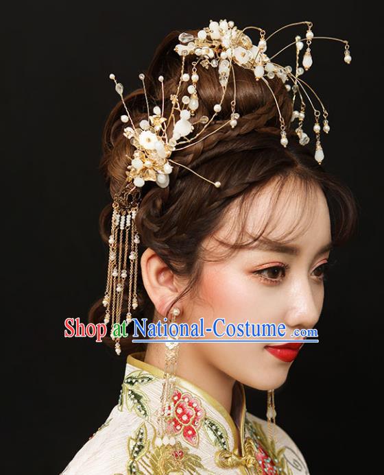 Chinese Hair Jewelry Accessories Xiuhe Suit Hairpins Headwear Headdress Hair Crown for Women