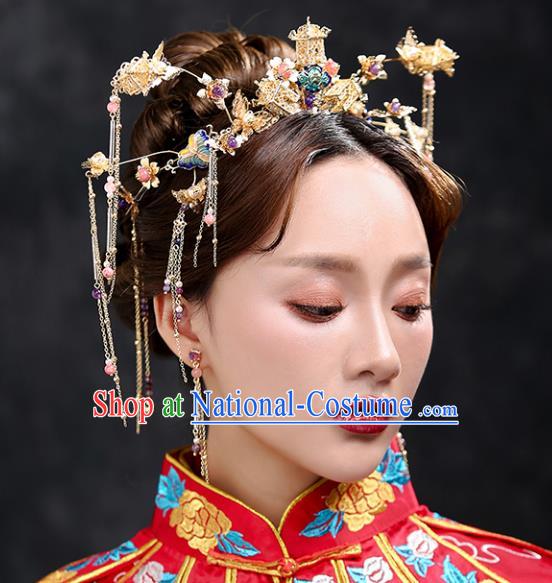 Chinese Hair Jewelry Accessories Xiuhe Suit Hairpins Headwear Headdress Hair Crown for Women