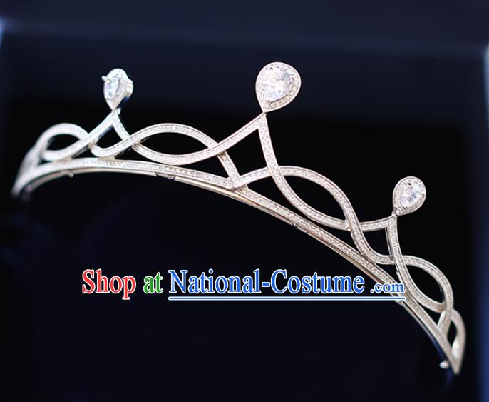 Chinese Traditional Wedding Hair Accessories Baroque Zircon Hair Clasp Bride Crystal Royal Crown for Women