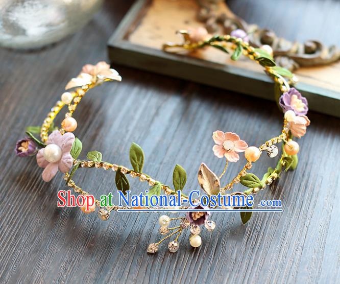 Chinese Traditional Bride Hair Accessories Baroque Wedding Flowers Hair Clasp for Women