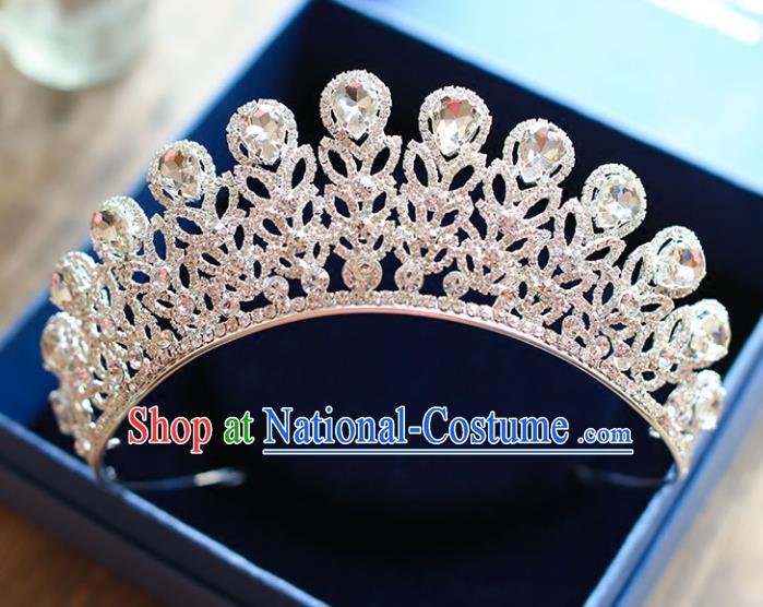 Chinese Traditional Wedding Hair Accessories Baroque Hair Clasp Bride Crystal Pearls Royal Crown for Women