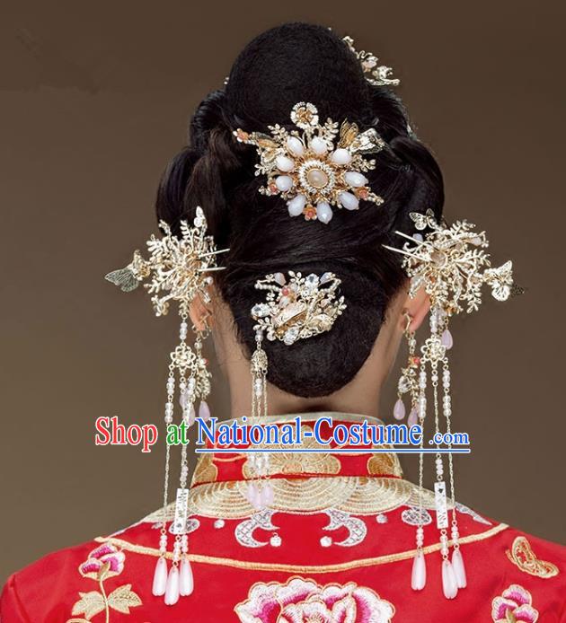 Chinese Hair Jewelry Accessories Xiuhe Suit Hairpins Headwear Headdress Hair Crown for Women