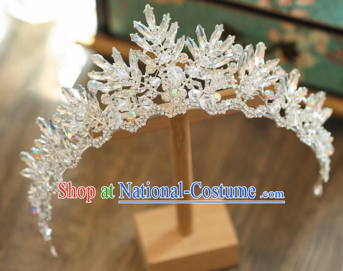 Chinese Traditional Wedding Hair Accessories Baroque Hair Clasp Bride Crystal Royal Crown for Women