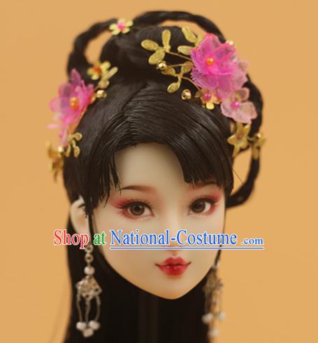 Chinese Traditional Silk Figurine Doll Hair Accessories Hairpins Ancient Princess Headwear