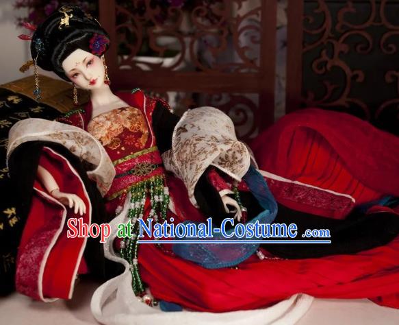 Chinese Traditional Silk Figurine Doll Hair Accessories Hairpins Ancient Tang Dynasty Imperial Concubine Headwear