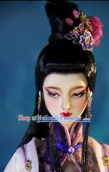 Chinese Traditional Silk Figurine Doll Hair Accessories Hairpins Ancient Princess Headwear