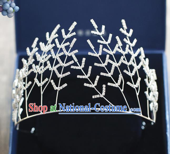 Chinese Traditional Wedding Hair Accessories Baroque Hair Clasp Crystal Royal Crown for Women