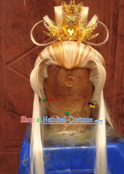 Chinese Traditional Ancient Royal Prince Hair Accessories Handmade Tuinga Hairdo Crown for Men