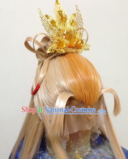 Chinese Traditional Ancient Royal Highness Hair Accessories Handmade Tuinga Hairdo Crown for Men