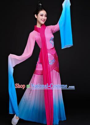 Traditional Chinese Classical Dancing Costume, China Yangko Costume Fairy Dance Hanfu Pink Clothing for Women